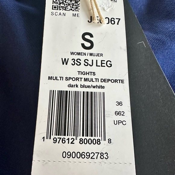 Adidas Women's Navy Leggings with White Stripes Size Small NWT - Picture 10 of 10